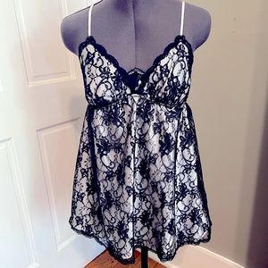 Black & White Lace Slip Lingerie - Victoria’s Secret M